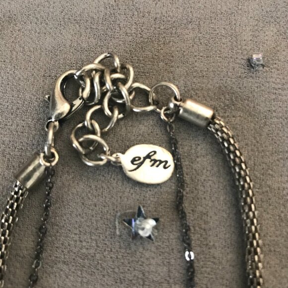 efm double silver strand cross necklace - Picture 4 of 6